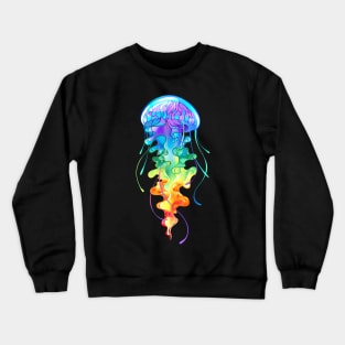 Glowing Rainbow Jellyfish Crewneck Sweatshirt